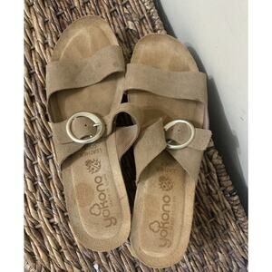 Yokono Wedge Leather Buckle Sandals Women’s Spain Brown 9.5 EUC